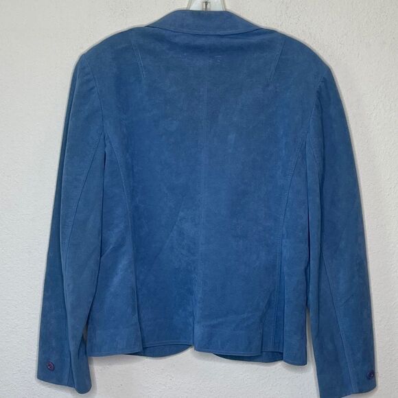 Vintage Ernst‎ Strauss Saks Ultrasuede Blazer Blue - Picture 5 of 8